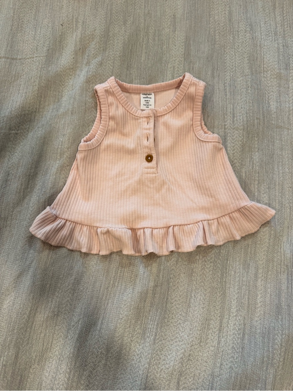 Nordstrom Sleeveless Ribbed Peplum Top in Light Pink